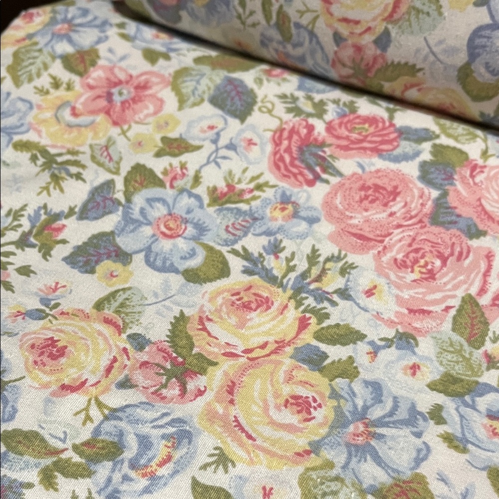 VINTAGE Laura Ashley Pastel Floral Bedding Set with Curtains and tiebacks